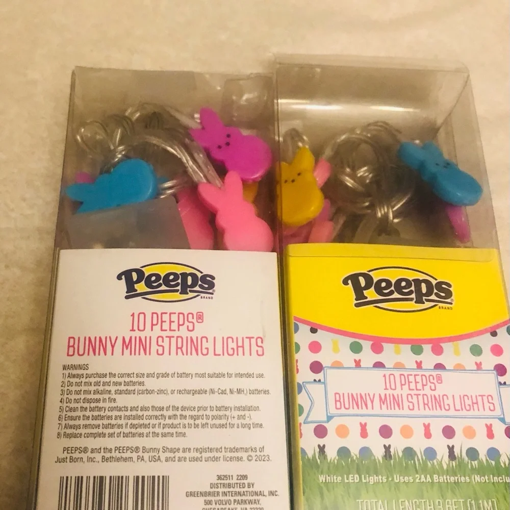 Peeps Bunny Mini String 10 Lights (set of two)
